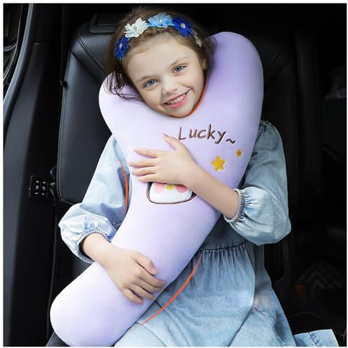 Coussin De Voyage Enfant, Oreiller De Voyage, Coussin Nuque De Voyage pour Adultes Et Enfants, Oreiller Sommeil Enfants Voiture, Coussin Ceinture Sécurité Enfants, Coussin Forme De Y