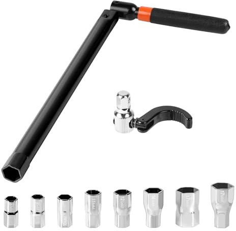 Supaway 10 Llaves de tuerca de grifo, Herramienta de montaje, Llave universal para grifo de fregadero, Juego de llaves con conector de tubo de 8-17 mm