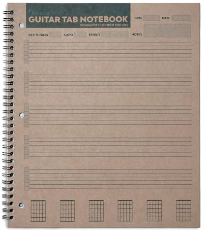 KOALA TOOLS | Guitar Tablature - Guitar Tab Notebook (1 Book) | 8.5 x 9.75 60pp. - Blank Paper, Sheets for Music Chord Notation