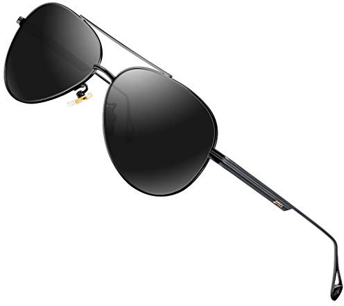 ATTCL Fashion Pilot Polarized Sunglasses For men UV Protection Metal frame QL2033 Black