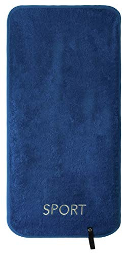 Brandsseller Serviette de sport avec logo brodé Sport 100 % coton éponge 40 x 80 cm Bleu