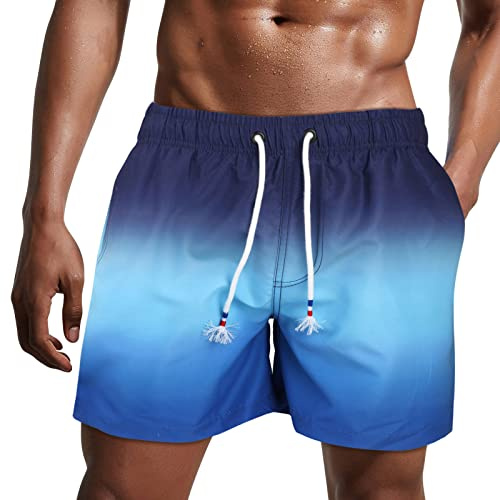 Danfiki Badshorts för herrar, badbyxor, snabbtorkande strandshorts, surfshorts med nätfoder