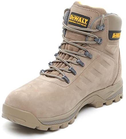 DEWALT Sharpsburg Men's Nubuck Leather, Lightweight, Steel Safety Toe, Work Boot, Stone, UK7 (EU41)
