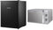 Russell Hobbs RHTTF67B 66 Litre Reversible Doors Table Top Mini Fridge, Black & RHMM701S 17 Litre 700 W Silver Solo Manual Microwave with 5 Power Levels, Ringer & Timer, Defrost Setting, Easy Clean