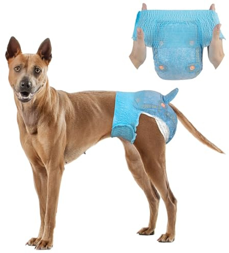 DONO Pañales Perros, 10 Unidades, Pañales para Perros Hembra con Cintura elástica, pañales Tipo Braguita, superabsorbentes, XL (38-58 cm)