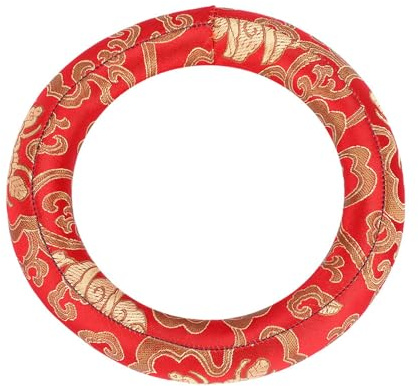 Coussin Ronde Pour Bol De Méditation En Soie Brodée Couleur Rouge Idéal Pour Séances De Méditation Et Chant 18 Cm De Diamètre