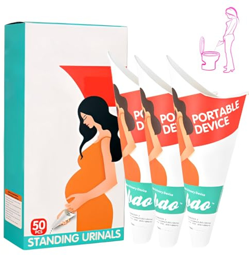 XPEX Pack of 50 Portable Pee Aid for Women, Urinella for Women, Disposable, Suitable for Pregnant Women, Emergency, Campsite, Hiking, Outdoor Activities, English Packaging (Green)
