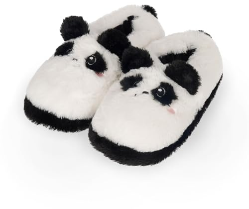 LEGAMI - Chaussons Cosy Slippers, Thème Panda, Small, Taille EU 35-38, UK 2½ - 5, Semelle en Caoutchouc, Lavables en Machine