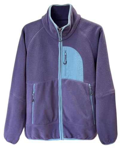 Generisch Chaqueta de forro polar para hombre, chaqueta de peluche con 3 bolsillos, chaqueta funcional para senderismo, manga larga, cuello alto, chaqueta de peluche, chaqueta de invierno, chaqueta