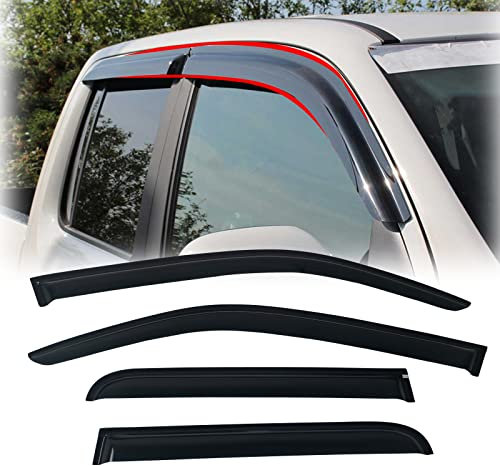 JHCHAN Windabweiser Rauchgrau für Volkswagen VW Amarok 2009-2022 V6 Doppelkabine Aventura Trendline Startline Highline Tinted Kleben Regenabweiser (2009-2022)