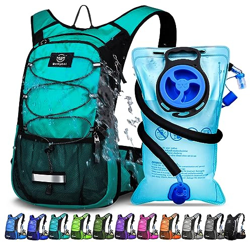 Mothybot Insulated Hydration Backpack Pack with 3L BPA Free Bladder, Water Backpack Compatible with More Bladder Models with Large Storage Lightweight Hiking Daypack with Waist Pouches