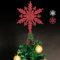 NOCHME Flocon De Neige Étoile Pointes De Sapin De Noël 14 X 22,9 Cm Super Brillant Paillettes Noel Décoration Christmas Tree Topper Star Rouge