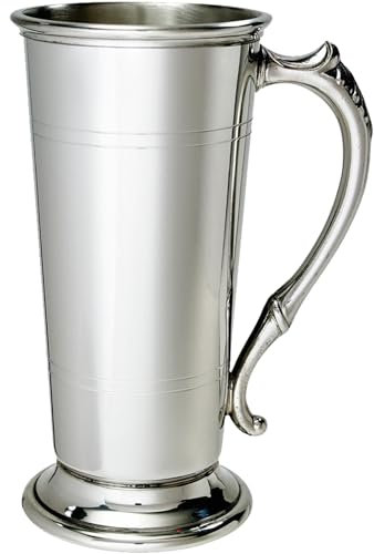 I LUV LTD Estaño Jarro 1 Pinta Cerveza en Forma de Vaso Puro Pesado Indicador Cerveza Jarro Posibilidad de Grabado Regalos Personalizados para Hombres y Mujeres