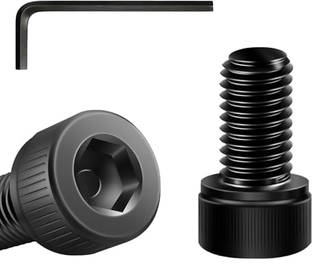 Wavanta 20Pcs M5 x 12mm Hex Socket Head Cap Screws Bolts, 12.9 Grade Alloy Steel, Black Oxide Finish, Allen Socket Drive, Full Threads, with Hex Spanner