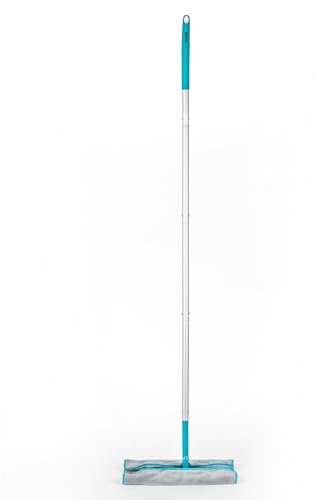 Beldray Antibac Flat Mop – All-in-One Swivel Mop, Dust, Scrub, Clean, & Polish, Wet or Dry, Hard Flooring, 4 Reusable Cloths, Compatible with Disposable Wipes, Antibacterial Treated Fibres