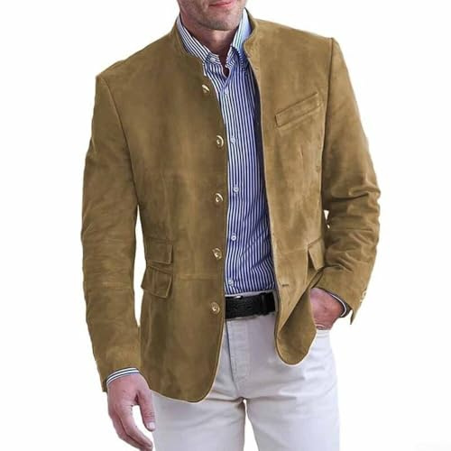 SPORTARC Blazer décontracté en daim pour homme, manteau de costume intelligent et décontracté pour l'automne et le printemps, veste sur mesure pour le travail et le bureau
