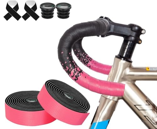 Cinta para manillar de bicicleta con cojín de espuma EVA degradado y poliuretano antideslizante para barras de caída de bicicleta de carretera que ofrecen un agarre cómodo (rosa)