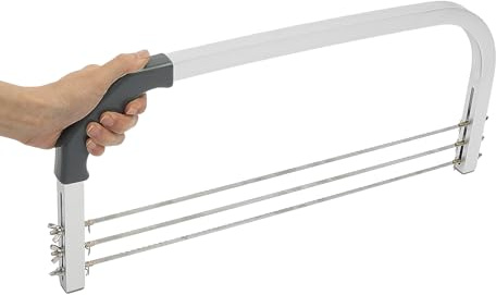 Cortador de tartas, cortador de suelo de tartas, 3 alambres, altura regulable, sierra para tartas, cortador de tartas, herramienta de corte preciso, accesorios para tartas