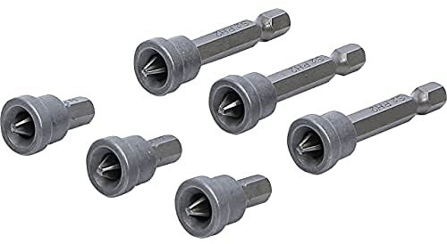 BGS Diy 50406 - Jeu d’embouts avec butée de profondeur - pour plaques de carton-plâtre - Multicolore - hexagone mâle 6,3 mm (1/4) - cruciforme PH2-6 pièces - Small