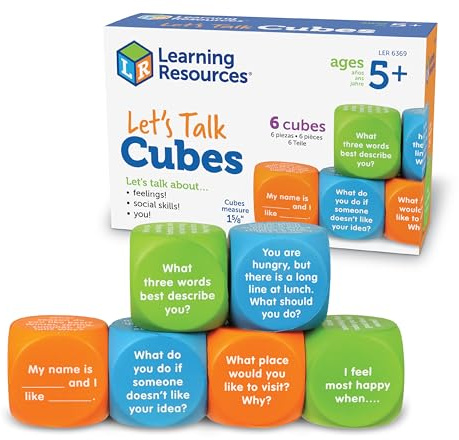 Learning Resources Let’s Talk Cubes, Ages 5+, Conversation and Communication Game, Social and Emotional Learning