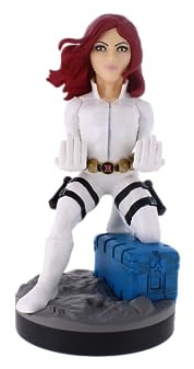 Cableguys Marvel Black Widow White Suit Support Manette et Porte Telephone - Gaming Accessoire et Figurine pour Bureau et Gamer Setup, Compatible avec Xbox, PlayStation et la Plupart des Manettes