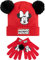 Disney Kinder Wintermütze und Handschuhe Set Minnie Mouse Rot One Size