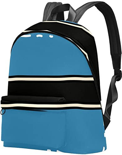 WOSHJIUK Backpack for College Women and Men Backpack,black and blue flag,Travel Daypack for Outdoor Walk Sackpack