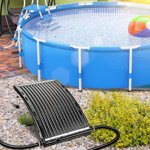 Hebitod Poolheizung Solar, Sonnenkollektor Pool 110 x 65 x 36 cm, Solarheizung 10000 L/H, Ø 38-40mm Anschluss Solar Poolheizung Erweiterbar, Solaranlage für Warmwasser Pool