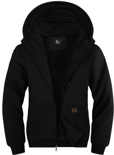 LLdress Sweats à Capuche Homme Veste Polaire Chaude Hiver Sweat Doublure Zippée avec Poche