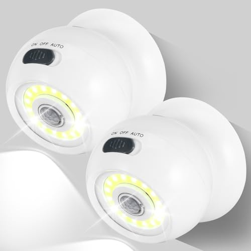 Motion Sensor Lights Indoor & Outdoor - 2PCS Bright Ball Light, Outdoor Lights Battery Powered, 360° LED Security Lights with PIR motion Sensor, Removable Wireless Motion Detector Light Auto On Off