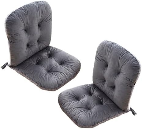 ZGantrix Stuhlkissen mit Rückenteil Sitz, Rückenkissen mit Bänder, Niedriglehner Auflage Polsterauflage Gartenstuhl, Polsterauflage Auflage für Stühle Bänke in Haus und Garten,2 Pack Grau