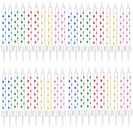 Wxinsheng Candeline di Compleanno,50 Pezzi Candeline Compleanno Arcobaleno Divertenti Candeline per La Decorazione di Torte Cupcake Candele per la Decorazione della Festa Nuziale di Compleanno