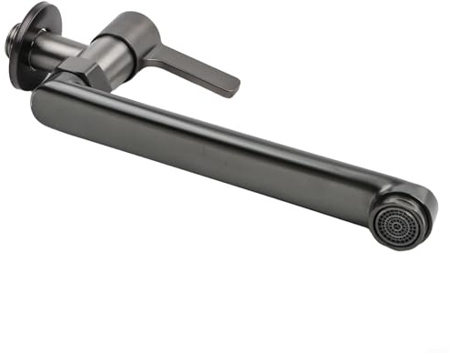 Rubinetto da cucina con manopola singola ruotabile per acqua fredda, design a parete (20 cm)