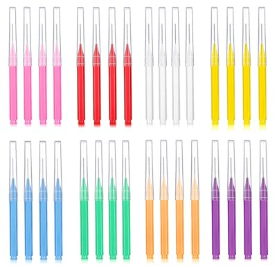 HUVZOR 32 cepillos interdentales, limpiadores interdentales, cepillos interdentales cosméticos, reutilizables, varios tamaños y colores, para limpiar espacios interdentales estrechos