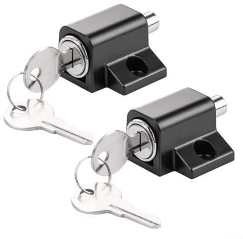 Paquete de 2 cerraduras negras para puertas y ventanas de patio para ventanas y puertas de UPVC, cerraduras de seguridad adicionales de aleación de zinc para seguridad del hogar