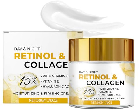 Retinol Cream For Face Anti Aging, Retinol Face & Neck Wrinkle Cream With Collagen Hyaluronic Acid, Day And Night Moisturizer For Women, Face Cream For Mature Skin 50g