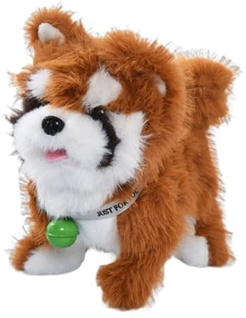 LeeQinersw Jouet électrique En Peluche pour Chien, Jouet Musical avec Lumières Colorées, Adorable Animal de Compagnie électronique, Brun