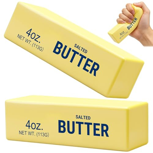 2 Pack Butter Squishy Toys, Solid PU Foam Slow Rising Squeeze Toys