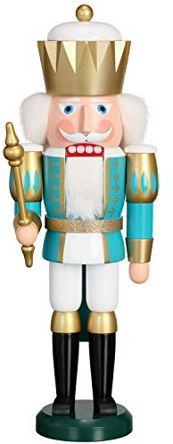 Nötknäpparen King vitturkos, 40 cm hög, original Erzgebirge från Seiffener Volkskunst