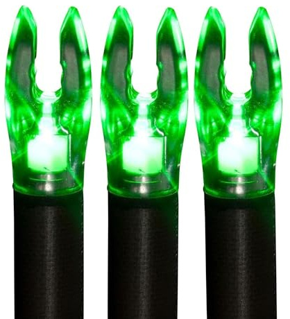 Nockturnal Fit Universal Size Green Lighted Arrow Archery Nocks, 3 Pack, Model:NT-305
