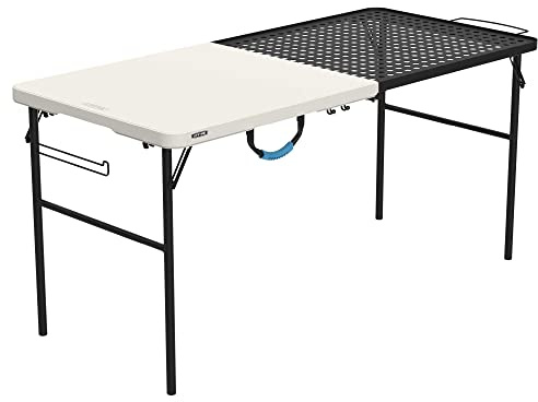 LIFETIME Folding Tailgate Table with Grill Rack, Portable Outdoor Camping Station, 5-Foot