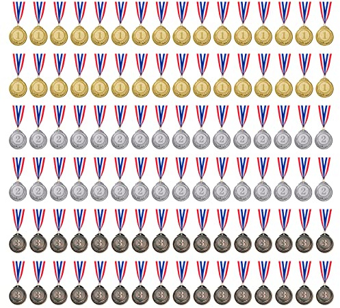 favide 96 Pieces Gold Silver Bronze Award Medals-Winner Medals Gold Silver Bronze Prizes for Competitions, Party,Olympic Style, 2 Inches