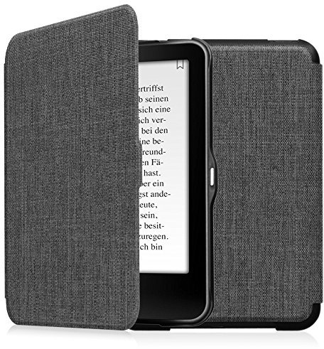 Fintie Hülle für Tolino Vision 4 HD/Vision 3 HD/Vision 2 / Vision 1 / Shine 2 HD eReader - Ultradünne Schutzhülle mit Ruhemodus und Magnetverschluss, Stoff dunkelgrau