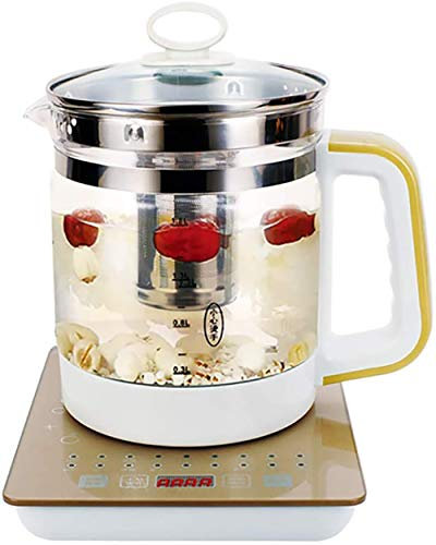 ADITAM Hervidor de Agua eléctrico 1,8 l, Tetera de Cristal, Tetera multifunción, Tetera eléctrica de Cristal espesante automático, Tetera Double The Comfort