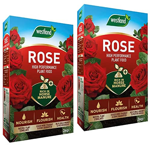 TOPLINE High-Performance Rose Food - Pack of 2 x 3kg Enriched Horse Manure Rose Plant Feed Pellets for Outdoor Garden Plants. Rose Fertiliser with Unique Topline Card.