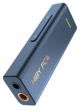 HiBy FC4 Headphone Amplifier Portable DAC with 4.4mm and 3.5mm Headphones Outputs Support MQA16X PCM768K DSD256 High Driving Power for Android/iOS/Mac/Windows (Blue)