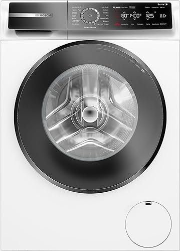 Bosch WGB24400IT Serie 8 Lavatrice smart a carica frontale, 9 kg, 1400 giri, Efficienza energetica A -20%, motore inverter con 10 anni di garanzia, riduce le pieghe, Bianco, 60 Cm