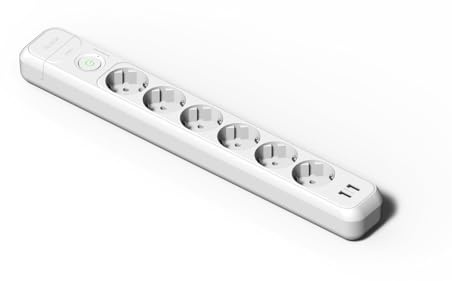 Base múltiple6 tomas TT 16A con interruptor y USBFAMATEL 2536Blanco