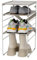 Joseph Joseph Level Verstellbar Schuhregal, Starke Schuhregale und Stahlrahmen, 4 Paar Schuhe, Ecru