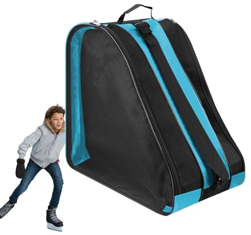 Borsa per pattinaggio a rotelle da donna – Borsa per pattinaggio su ghiaccio a tre strati, borsa per pattinaggio sul ghiaccio, zaino traspirante, accessorio per pattinaggio su ghiaccio per viaggi e